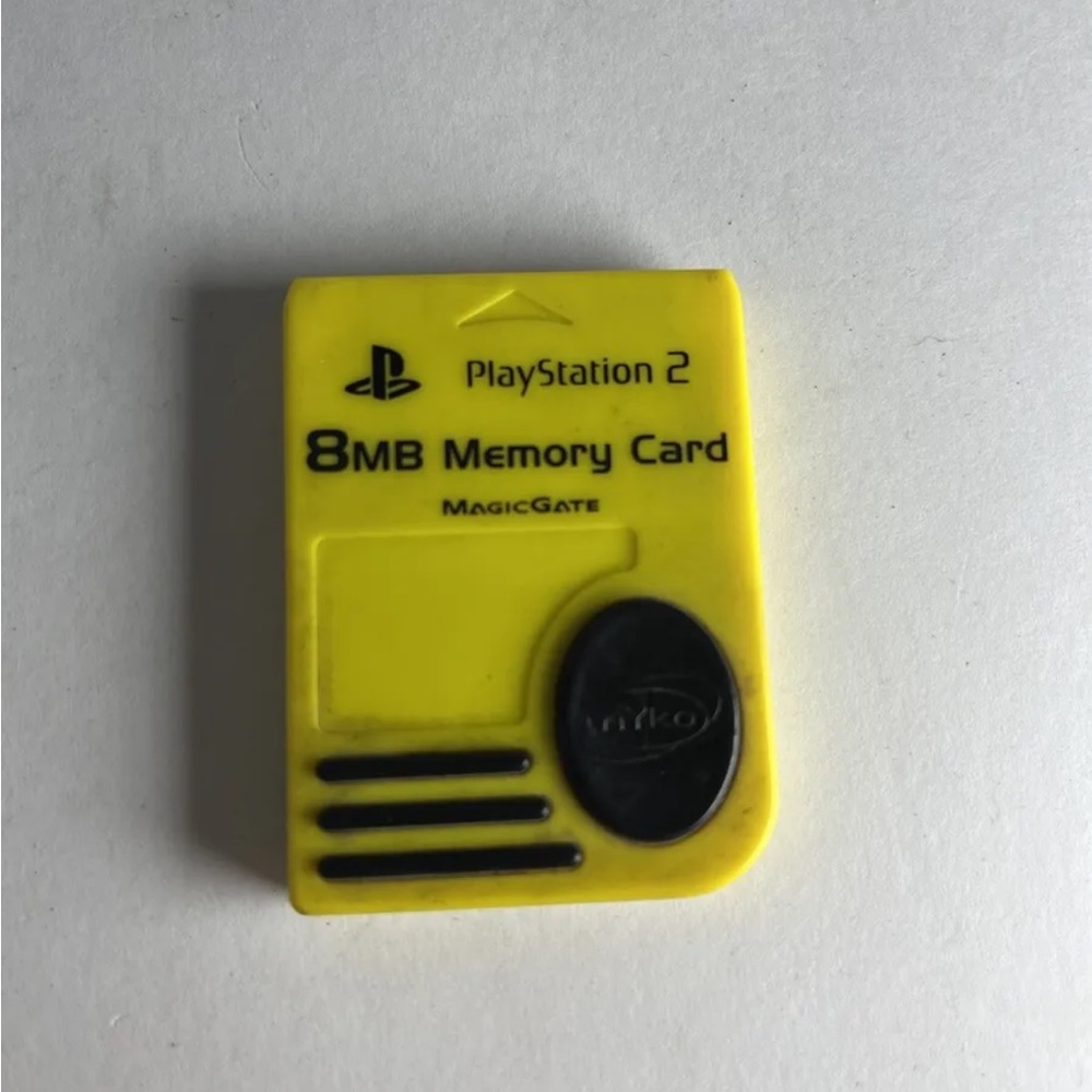 Official OEM Sony Playstation 2 PS2 Memory Card 8MB Magic Gate Nyko Yellow